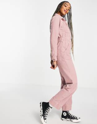 adidas originals new neutrals logo boilersuit in pink