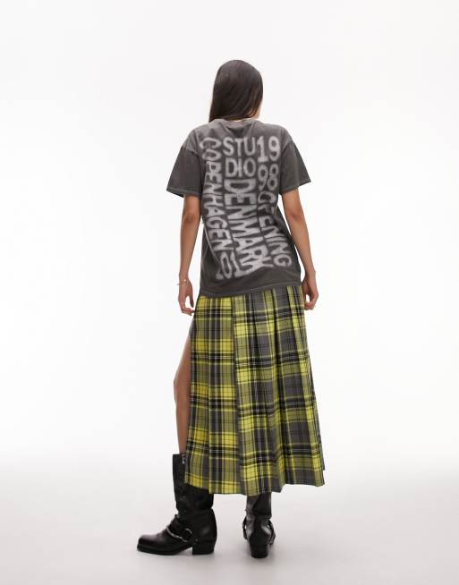 Topshop bold city graphic oversized tee in charcoal