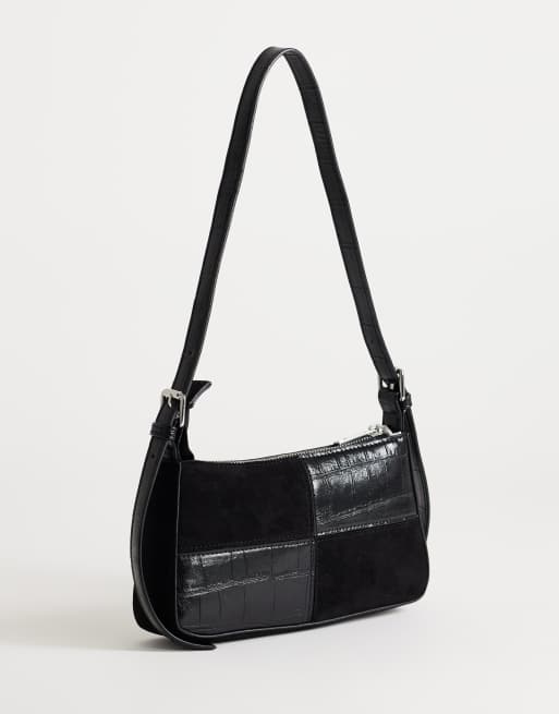 Topshop - Bolso de hombro pequeño Sherry patchwork en negro, 4 de 4