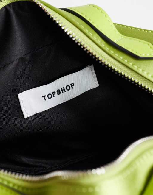 Topshop - bolso de mano mediano de satén Dover en verde, 4 de 4