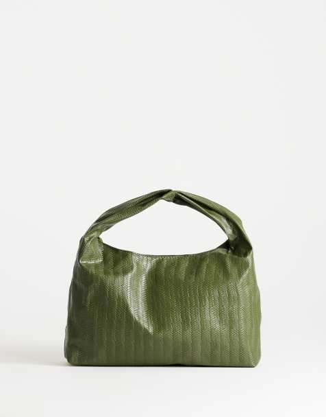 Topshop - bolso pequeño de hombro tejido en verde - view 1
