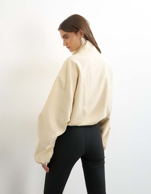 Topshop - Bomber col mao - Écru, 2 de 4