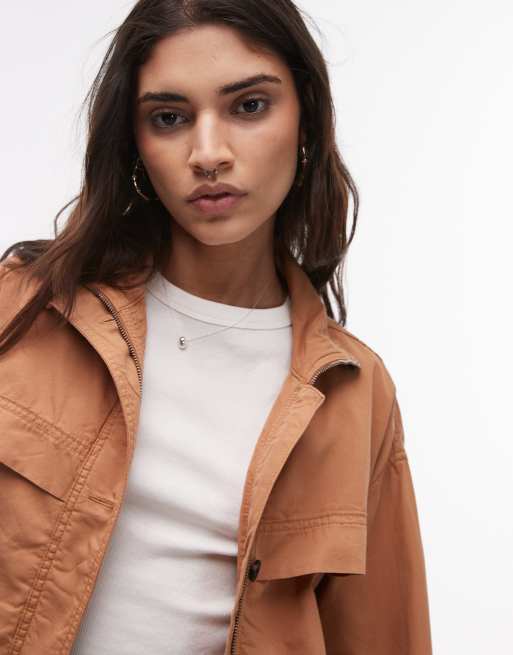 Topshop - Bomber élégant en coton - Beige, 4 de 4
