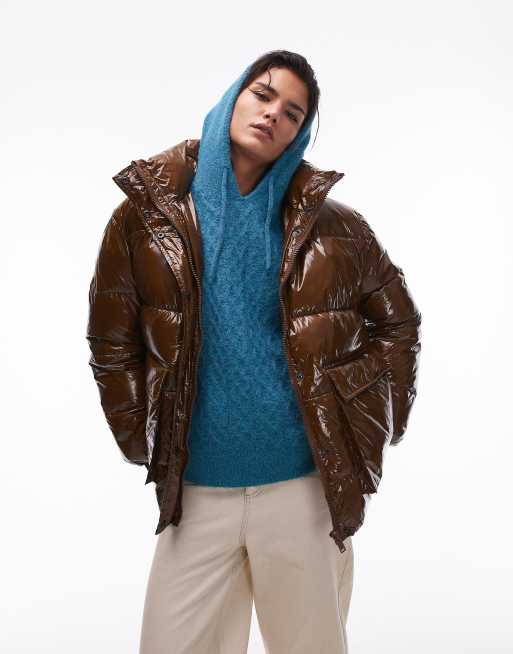 Topshop - Bomber imbottito color cioccolato
