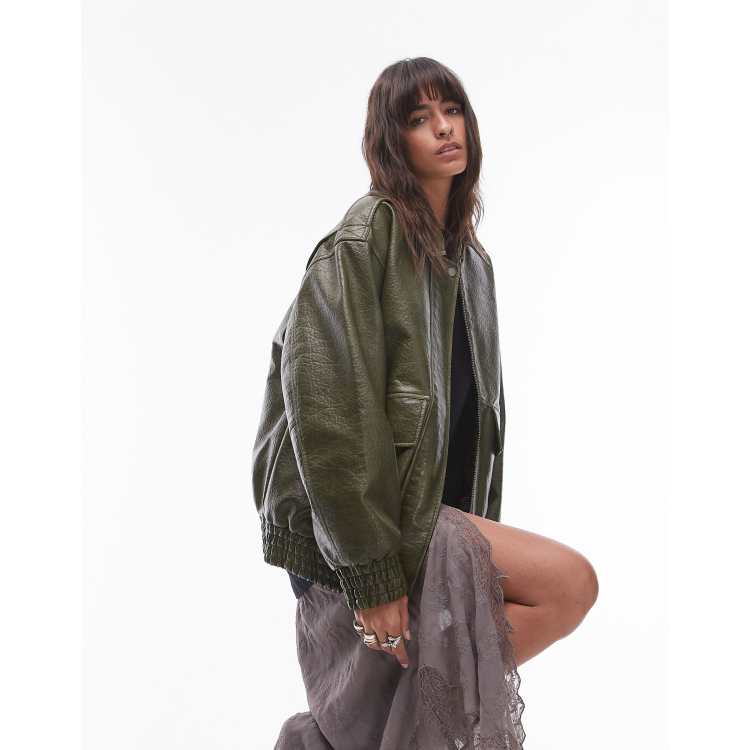 Blouson/veste Zippé IRO Kaki Oversize Taille 1 - Occasion Très Bon état - Style Décontracté
