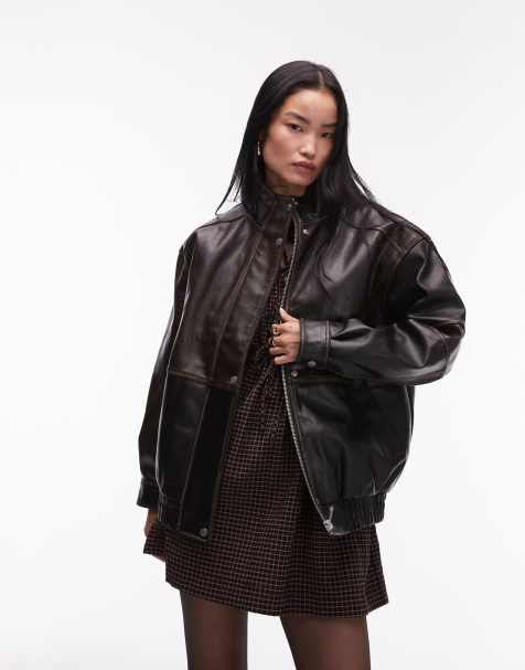 Veste en cuir femme asos hotsell