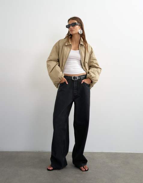 Topshop - Bomberjack van nylon in stone - view 1