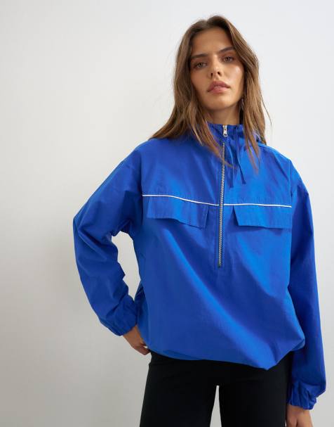 Topshop bomberka z lamówką w kolorze kobaltowym - view 1