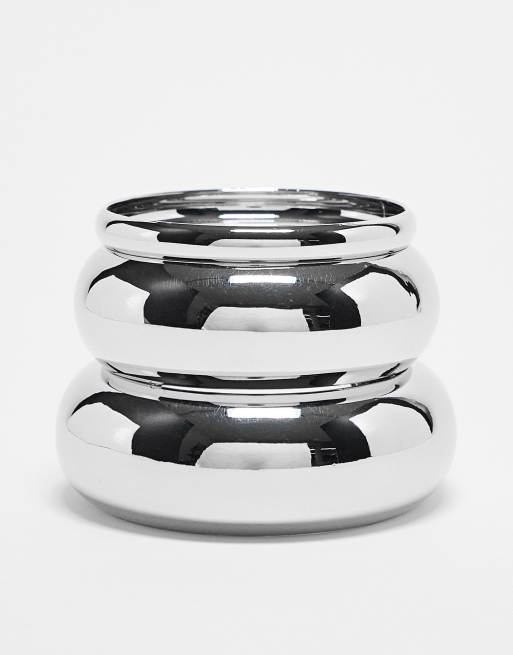 Topshop – Bondi – 3er-Pack Armreifen in Silberoptik, 4 von 4