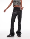 [Topshop] Topshop bootcut faux leather pants in black 12 black