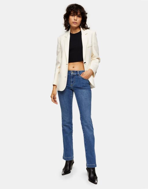 Topshop - Bootcut-jeans i blå midwash, 3 af 4