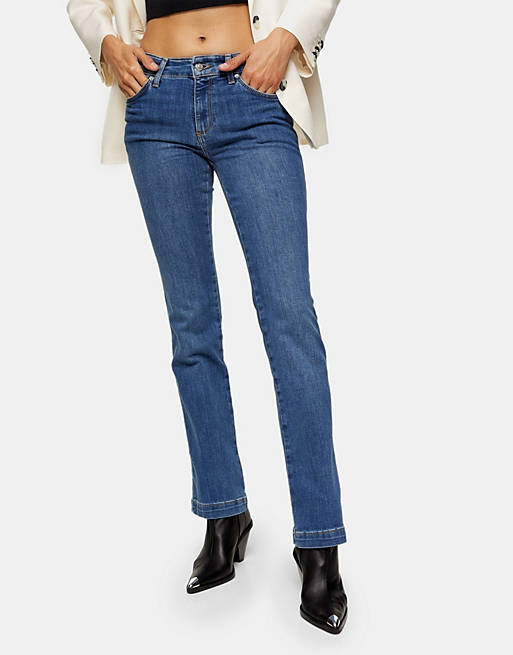 Topshop bootcut jeans in mid denim