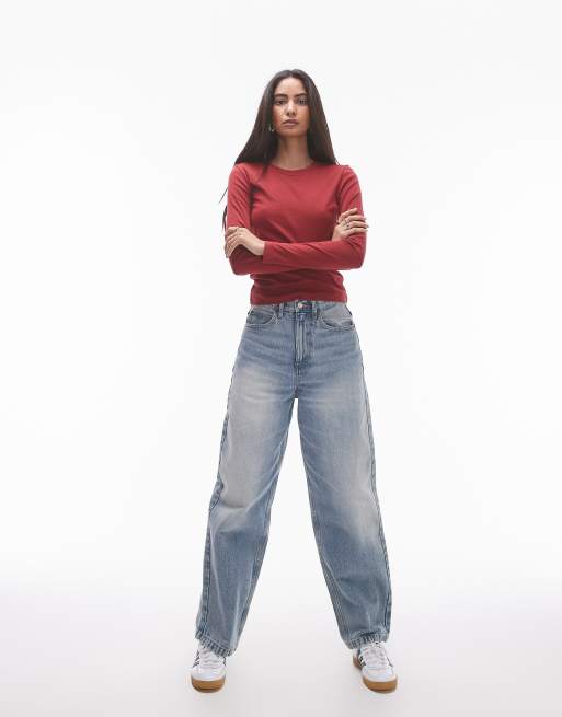 Topshop - Bordeaux hverdags-T-shirt med lange ærmer, 2 af 4