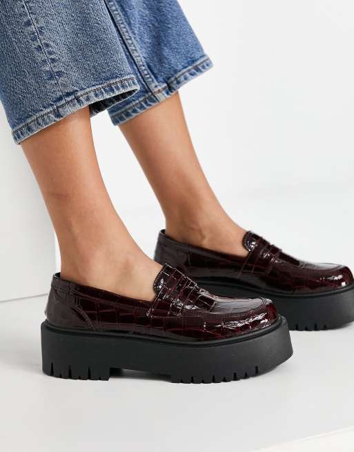 wide width platform loafers