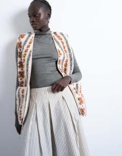 Borg abstract printed gilet in multi