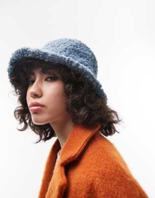 Topshop borg bucket hat in teal - ASOS Price Checker