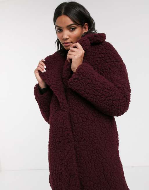 Topshop burgundy store puffer jacket