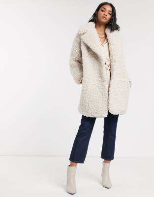 topshop petite borg coat