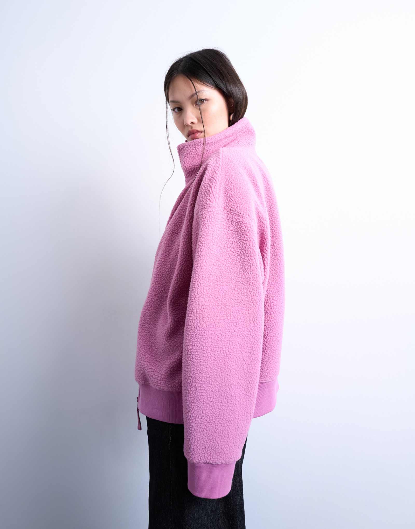 Воронка Topshop borg на молнии розового цвета