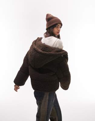 Hooded Puffer Jacket - Dark Chocolate