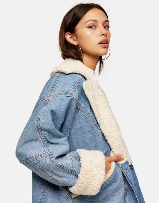 Borg hot sale jacket denim