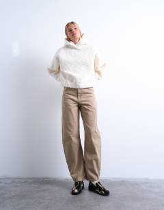 Model wearing Borg oversized hoodie in cream