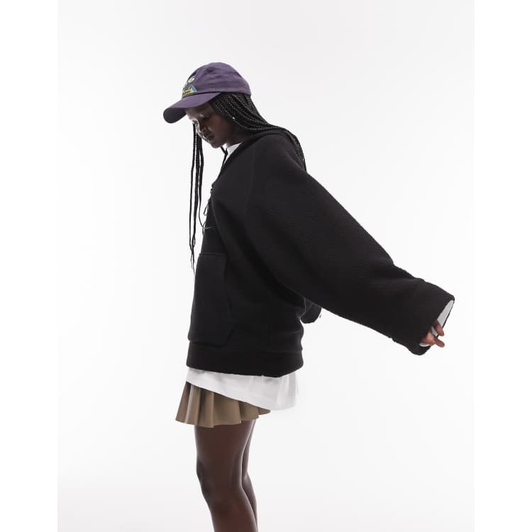 Black hoodie topshop sale