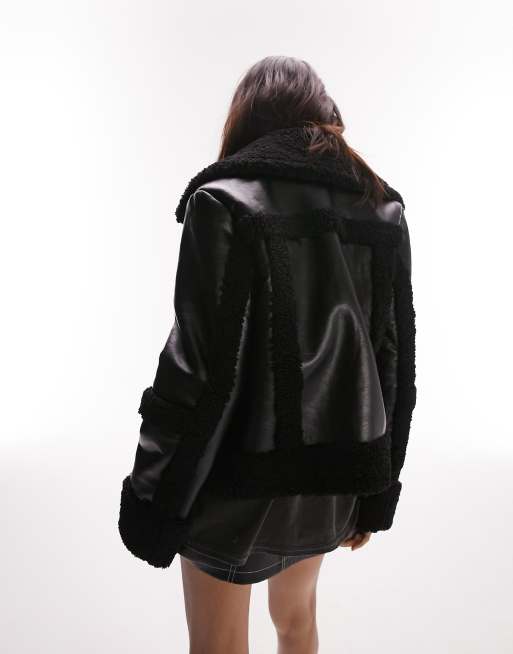 Borg on sale biker jacket