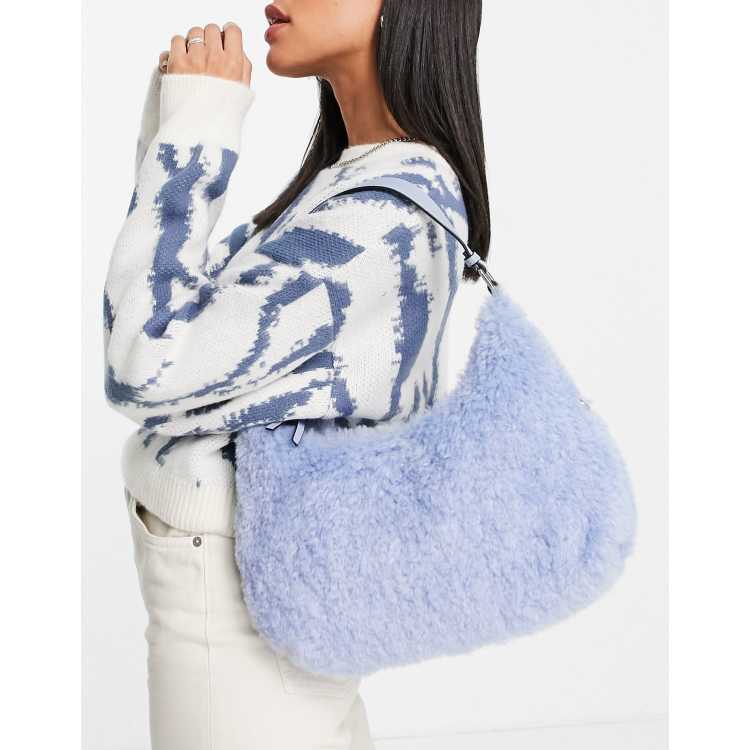 Topshop blue sale fur bag