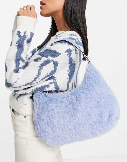 Topshop blue 2025 fur bag