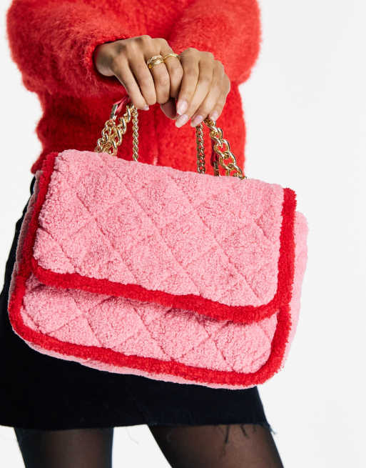 Topshop pink fur bag sale