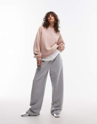 Topshop Borg Sweatshirt In Pink