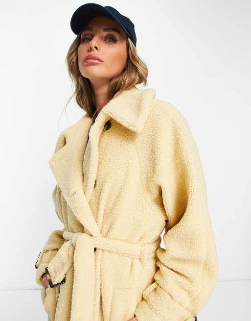 Topshop long hotsell teddy coat