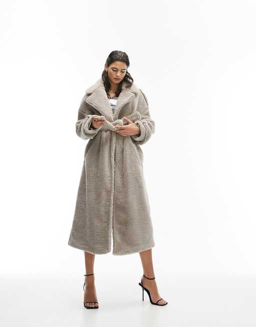 Topshop shop grey raincoat