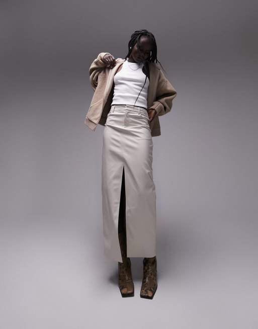 Topshop borg zip through fleece hoodie in neutral, 3 of 4