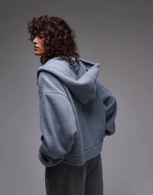 Topshop fluffy hoodie hotsell