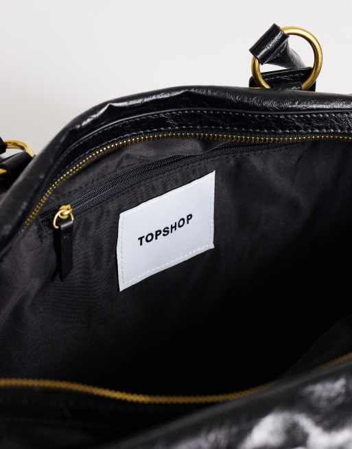 Topshop borsa bowling a spalla nera con dettaglio hardware a stella, 3 di 4
