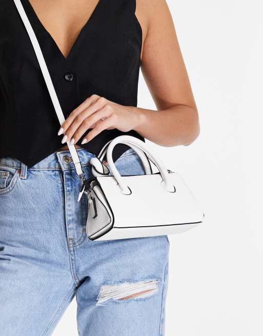 Topshop - Borsa piccola con manico e nodo bianca