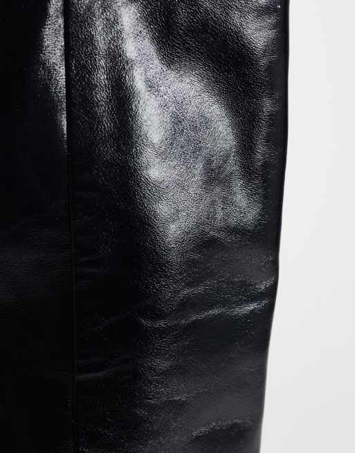 Topshop - botín western de piel auténtica con cierre elástico en negro, 3 de 4