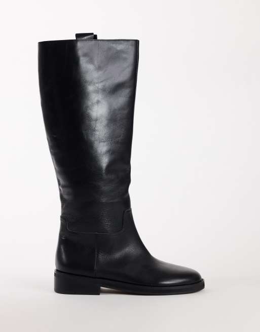 Topshop bottes d'équitation Penelope en cuir noir, 2 de 4