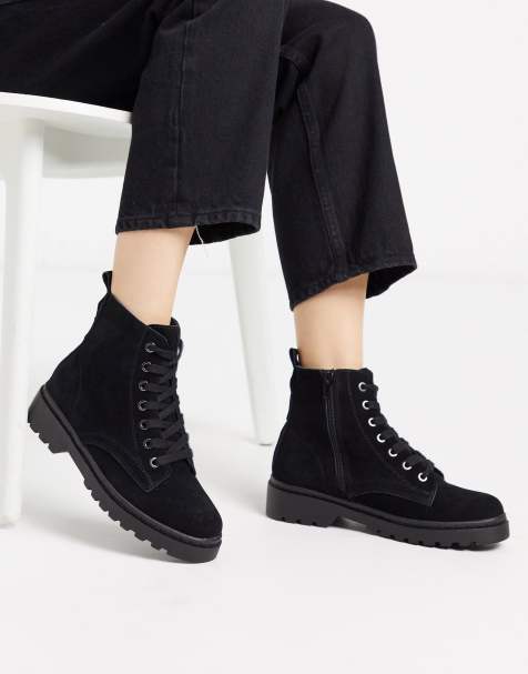 Topshop - Bottines à lacets - Noir
