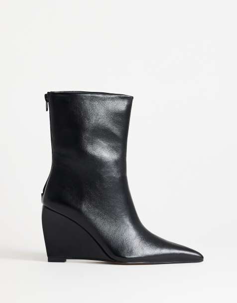 Topshop bottines à talon compensé sculpté Kendrick noires - view 1