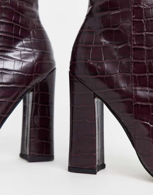 Bottines best sale croco bordeaux