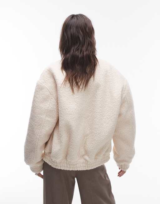 Topshop ivory boucle coat sales