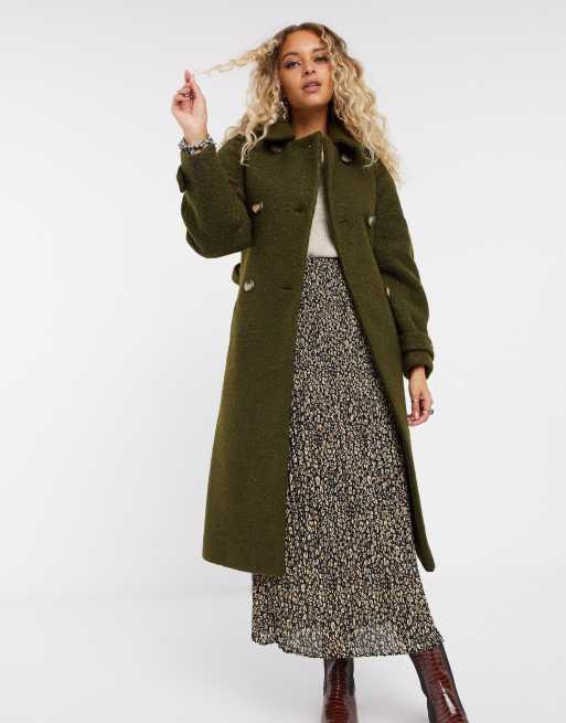 Topshop cheap green coat