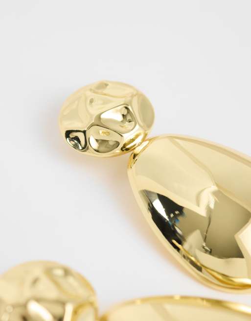 Topshop boucles d'oreilles pendantes à clous Faye dorées, 2 de 4