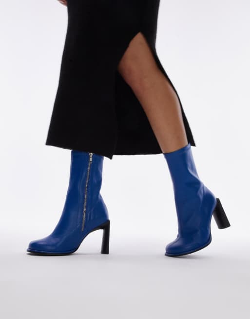 blue heel boot