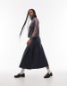 ASOS DESIGN short sleeve twist detail asymmetric top in black