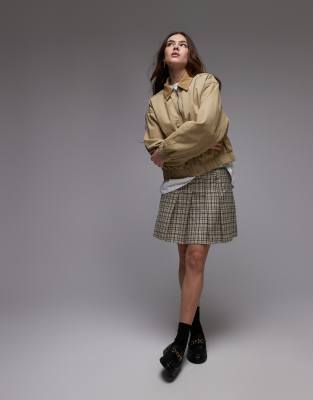 Shop Topshop Box Pleat Mini Skirt In Multi