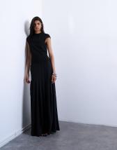 ASOS DESIGN dropped waist maxi dress in black